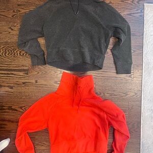 Women's crop fleece high neck sweatshirt